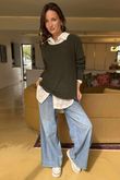 Made in Italy Conrad Body Skim Knit Jumper Dark Khaki